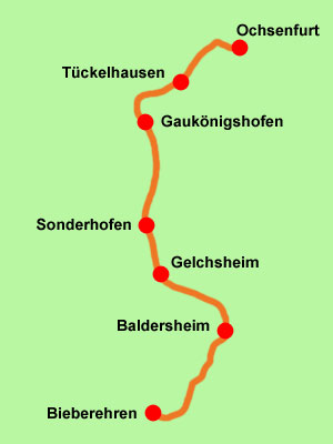 Karte des Gaubahnradweg